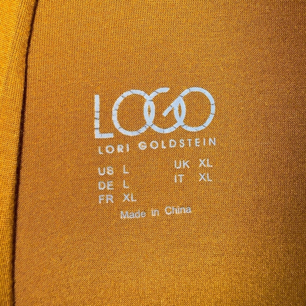 LOGO Lori Goldstein Open Front Cardigan Womens Size L Mustard / Yellow - Picture 4 of 7